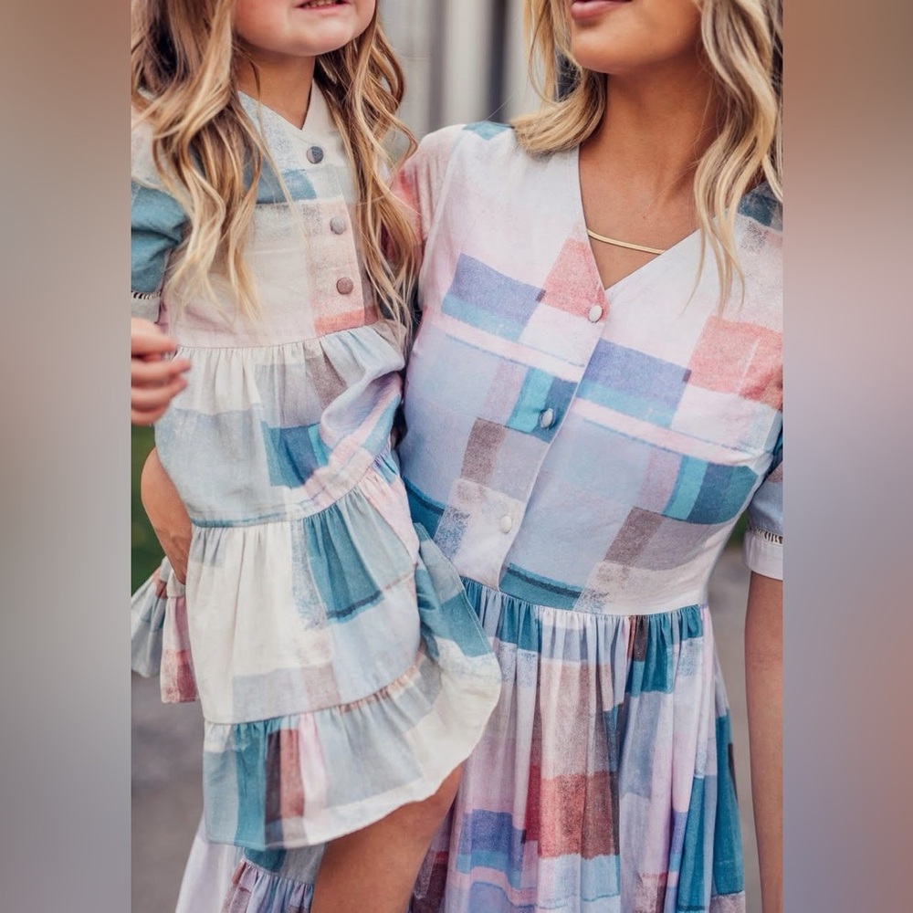 JessaKae Saddlebrook Patchwork Plaid Midi Dress w… - image 4